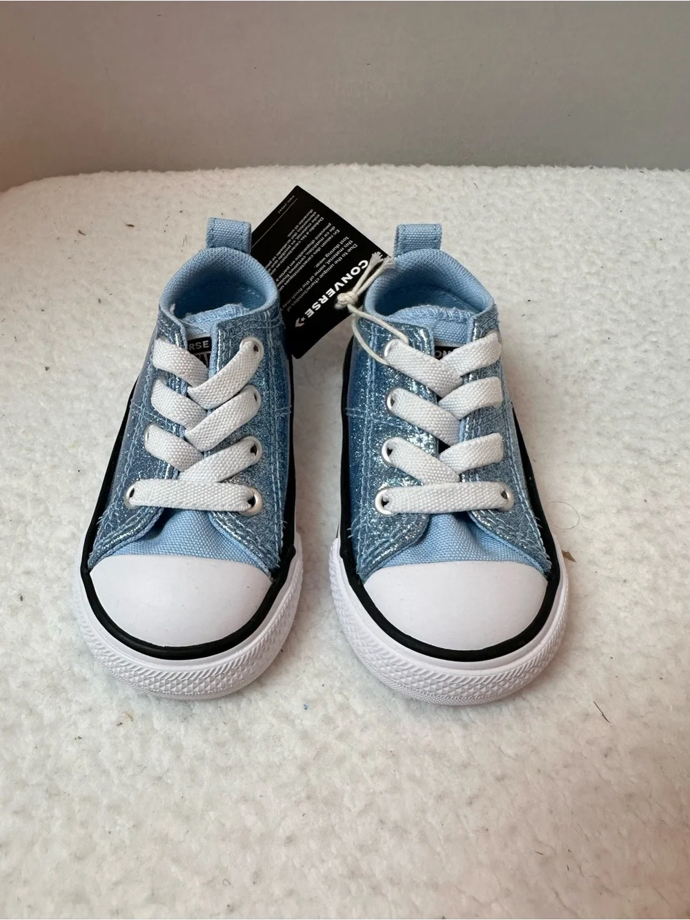 Baby Converse Blue Glitter Sneakers